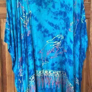 Max Mehra Vibrant Blue Dolphin Cover Up